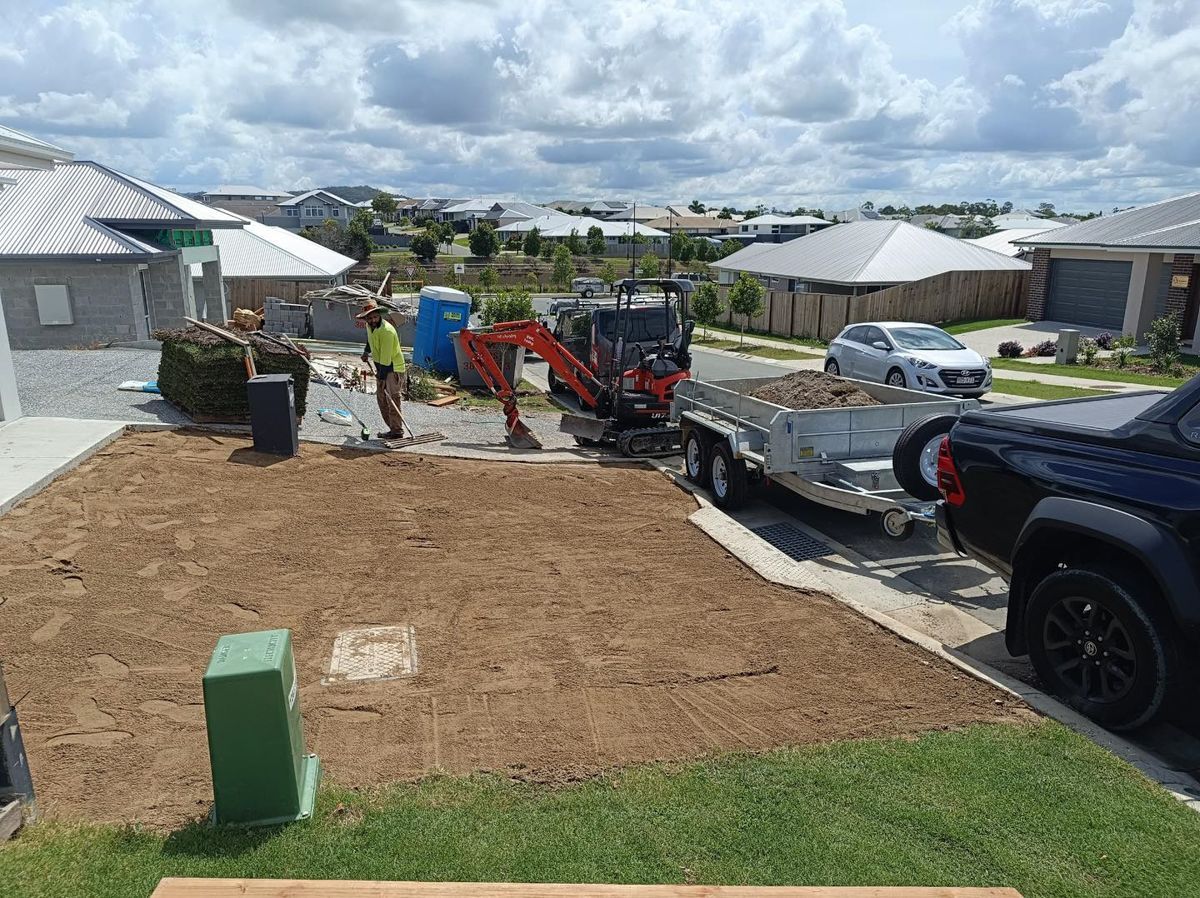 Garden preparation and turf installation work
